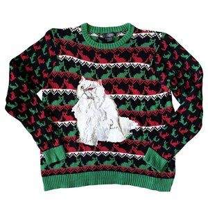 Ugly Christmas Sweater Grumpy Cat Design By 33Degrees L Mens Holiday Red Green